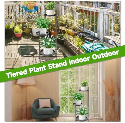 3 Tier Heavy Duty Metal Plant Stand for Indoor & Outdoor - Image 4
