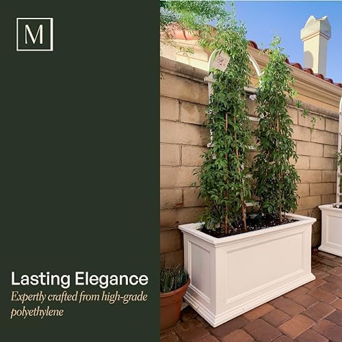 Mayne Fairfield 36in Self-Watering Rectangular Planter, Black - Image 3