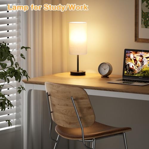 Dicoool 17.4" Bedside Lamp for Bedroom - Dimmable Touch, USB A+C, AC Outlet - Image 6