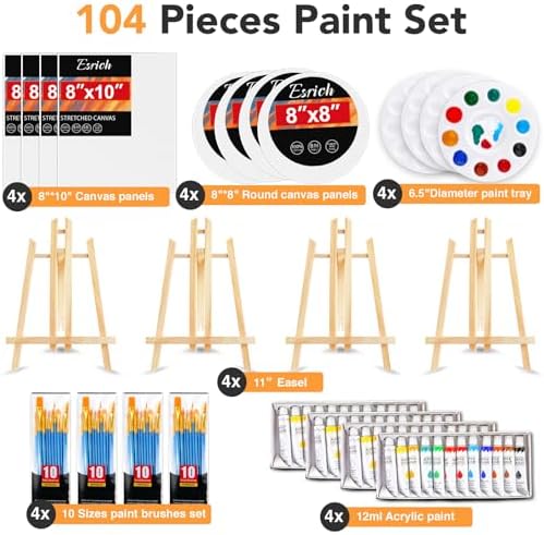 ESRICH 4 Set Acrylic Painting Kits for Adults Couples Date Night - Image 5