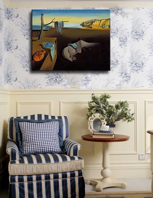 msspart Salvador Dali Canvas Wall Art - The Persistence of Memory Painting Classic Artwork Print, Famous Picture Poster for Home Decor - 16"x24"