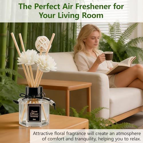 Shangri-La Reed Diffuser 1.7 fl oz | Long-Lasting Natural Home Fragrance | Non-Toxic Essential Oil with 6 Scent Sticks for Bathroom, Bedroom & Living Room | Plant-Based Air Freshener - Image 2