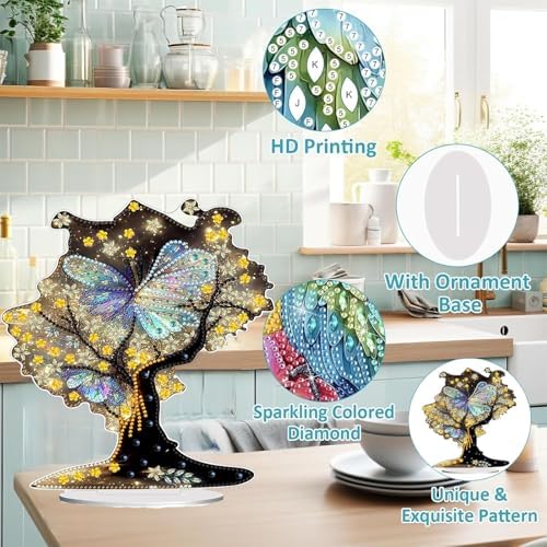 Diamond Painting Kits for Adults Beginners, 5D Full Drill Tree of Life Crystal Art Desktop Ornament, DIY Single Sided Home Office Desk Decor, Creative Craft Gift Set with Tools - Image 5