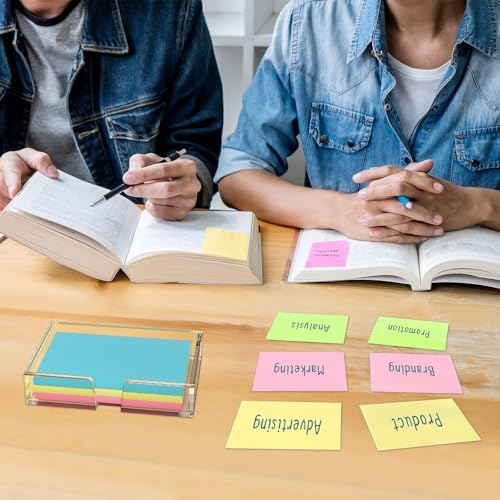 BEEGO Sticky Note Organizer - 4x6 in Crystal Clear Acrylic Notepad Holder & Dispenser for Dorm Room Office Desk Organization - Image 3