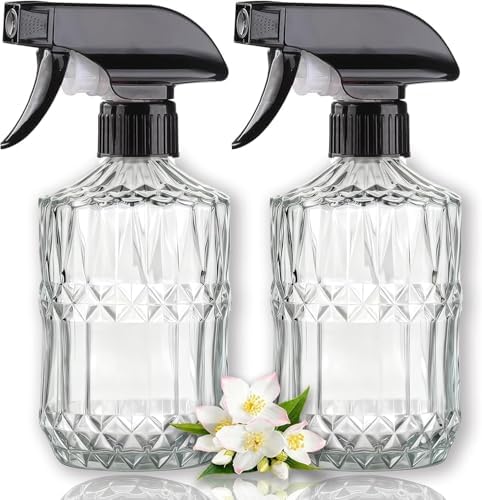 Clear Glass Handheld Spray Bottle, 2pack by ESSGUO