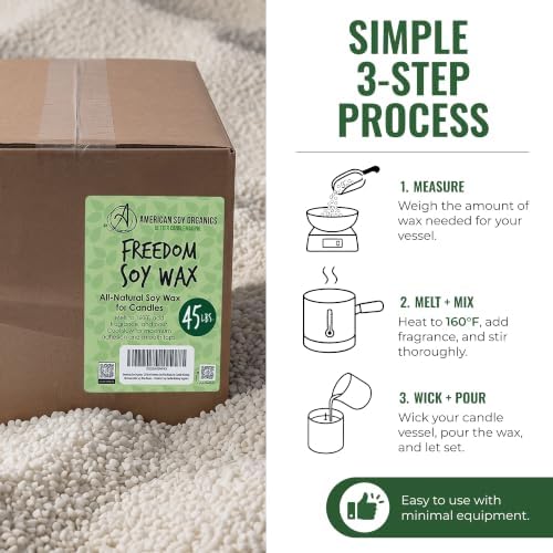 American Soy Organics Freedom Soy Wax Beads, All-Natural Candle Wax, 45 lbs - Image 4