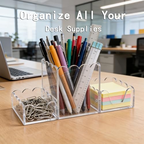 YAGELI Acrylic Desk Organizer Set of 3, Clear - Image 6