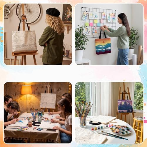 Locmeo 10 Set Paint and Sip Canvas Bags Pre Drawn Kit,Scenery - Image 5