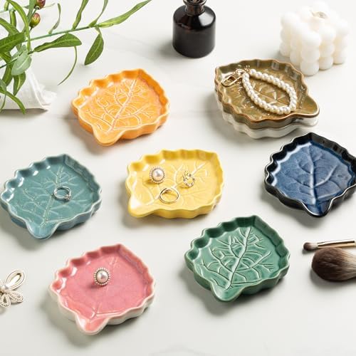 Ceramic Leaf Ring Dish, Trinket Tray with Gift Box - Image 4