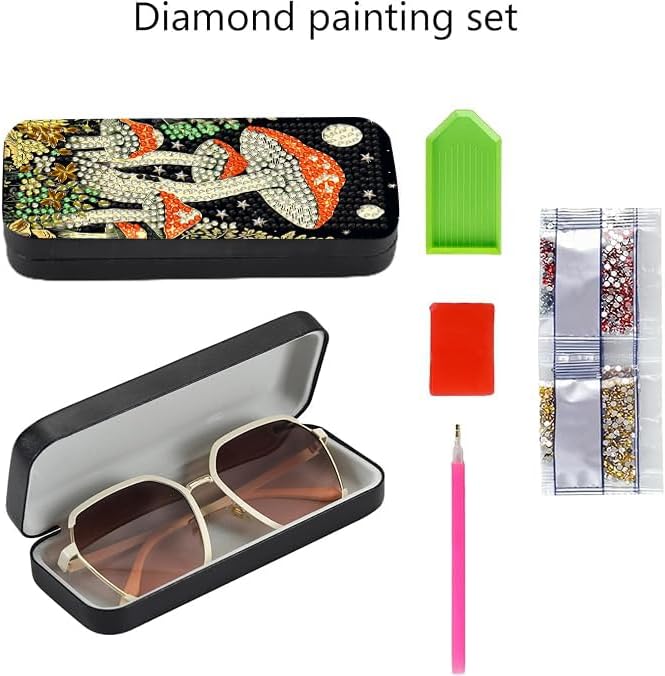 Leatrice 5d Diamond Art Kits for Adults Small Diamond Painting Kit Gem Art Paint by Diamonds Dots Eyeglasses Case DIY for Beginner Women