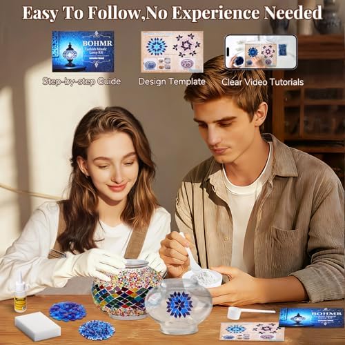 DIY Turkish Mosaic Lamp Kit for Adults/Teens, 5.2" Shade, Multicolor - Image 2