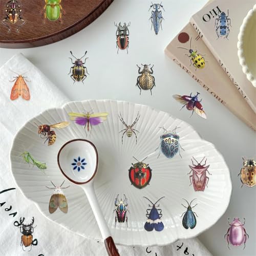 50PCS Cartoon Insects Stickers Aesthetic PET Transparent Insect Decal Waterproof Decorative Decals for Scrapbook DIY Crafts Album Bullet Journal Planner Water Bottles Laptop Phone (Insect) - Image 6