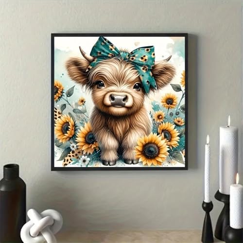 Diamond Art Painting Kits for Adults, Cow 5D Diamond Painting Dots Art Kits - Image 4