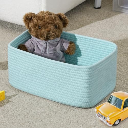 3 Pack Storage Baskets for Organizing, 13.7×9.5×6.3", Light Blue - Image 5