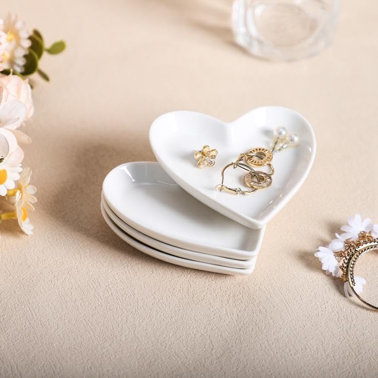 8pcs Ceramic Jewelry Dishes Heart Shape Jewelry Trays Storage Trays - Image 6