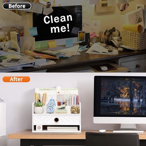 Desk Organizer with Drawer, Countertop Bill Mail Organizer and File Storage - Image 5