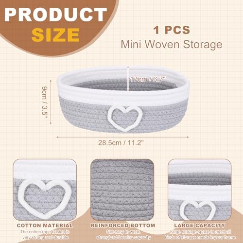 uxcell Rectangular Rope Basket 11.2x6.7x3.5inch Small Woven Baskets - Image 2