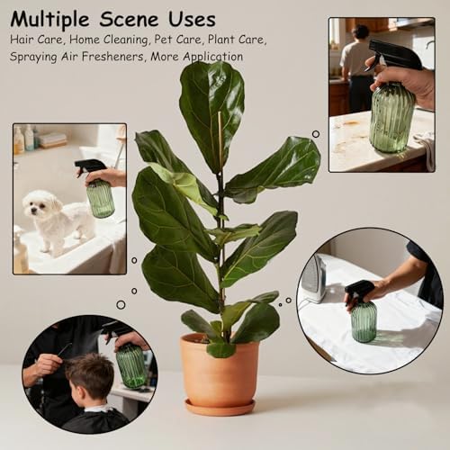 YYTSGG Glass Handheld Spray Bottle, 13.5oz Refillable, Green - Image 6