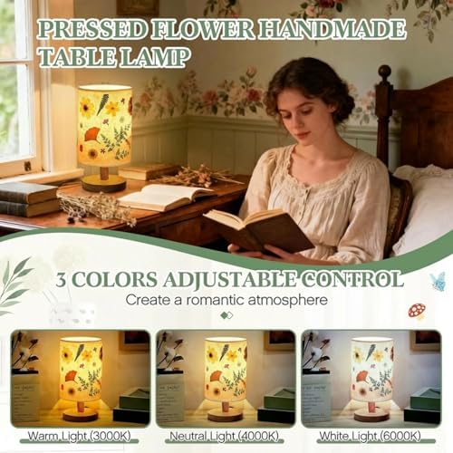 Hortsun Pressed Flower Vintage Table Lamp,Modern Style - Image 3