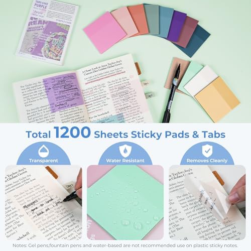 Nicpro 62 PCS Aesthetic Book Annotation Kit with Case - Image 7