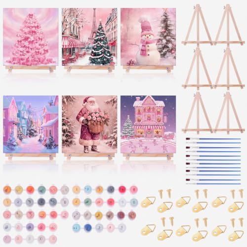 YooNotee 6 Pack Christmas Paint by Numbers Kit by Unknown