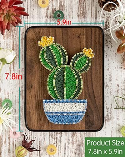 BAZIMA DIY String Art Kit for Beginner, DIY Cactus Potted Craft Kit,Unique Gift,Craft Kit for Holidays，Cactus With Yellow Flowers - Image 3