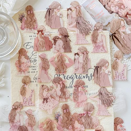 Alideco 120pcs Scrapbook Stickers Vintage Casual and Artsy Girl Scrapbooking Junk Journal Crafts Embelishment Decoration Stickers (zhuanshenshike) - Image 4