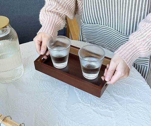 Small Rustic Serving Mini Tray with Handles - 9.8" Bamboo Tray - Image 2