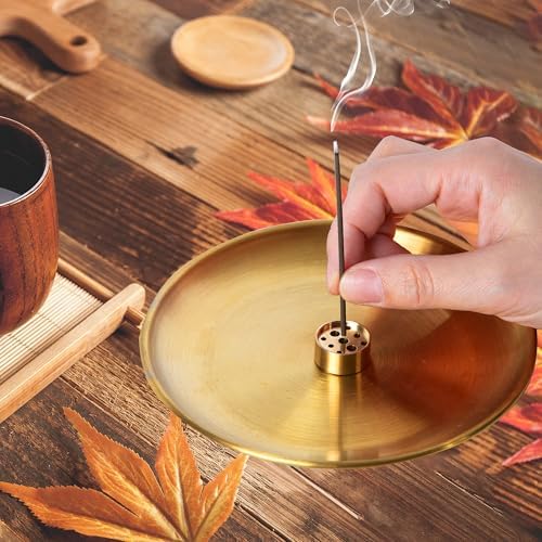 3 in 1 Brass Gourd Incense Burner Sticks Cones Coils Ash Catcher Home Decor - Image 5