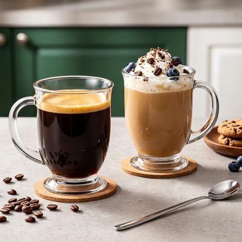 Accguan 2Pack 15 oz Clear Glass Coffee Mugs with Handle, Dishwasher Safe - Image 4