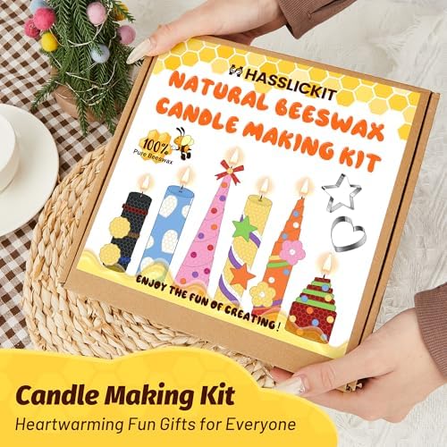 HASSLICKIT Beeswax Candle Making Kit for Beginners, 12 Beeswax Sheets for Candle Making Rolling DIY Kits (12 Colors, 8 x 8 inch) - Image 7