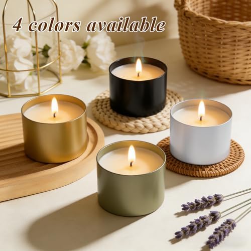 PCREGPAE 4OZ Gold Candle Tins Cans with Lids and Wicks for Making Candles - Image 3