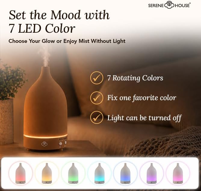 Serene House Vapor Ultrasonic Aroma Diffuser Ceramic Terracotta 90ml - Image 4