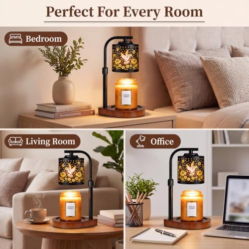 Candle Warmer Lamp with Timer & Dimmer- Electric Wax Melt Warmer with Adjustable Height for Scented Candles, Home Décor Fragrance and House Warming Birthday Gifts for Women Mom - Image 5