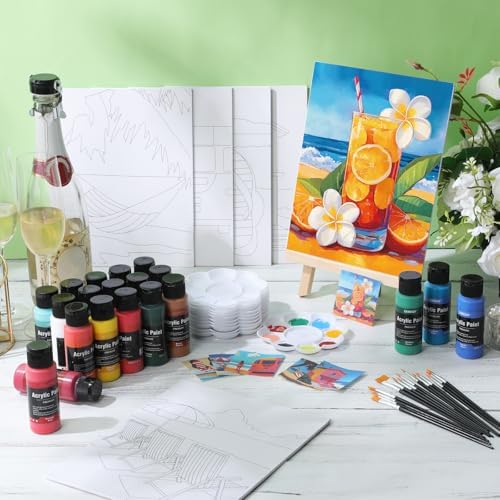 AmazingSpark 62 Pcs 6 Sets Paint Sip Kit for Adults, Hawaii - Image 2