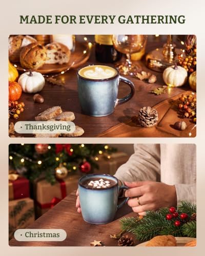 famiware Coffee Mugs Set of 4, Milkyway 13 oz Ceramic Cup Set with Handle - Image 7