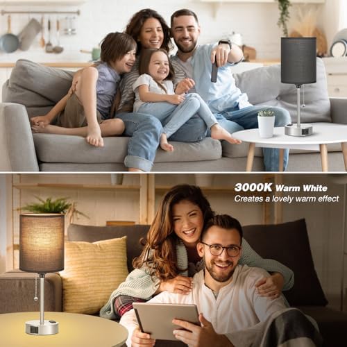 Small Bedside Table Lamp for Bedroom - Desk Lamp with USB Ports for Dorm - Image 6