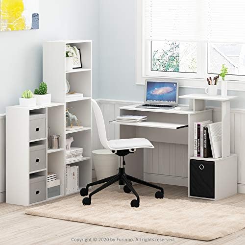 Furinno LUDER Book Shelf, 5-Cube Bookshelf, Reversible Bookcase, 9.4 x 19.5 x 31.5, Easy Assembly, for Living Room, Bedroom, Home Office, White - Image 5