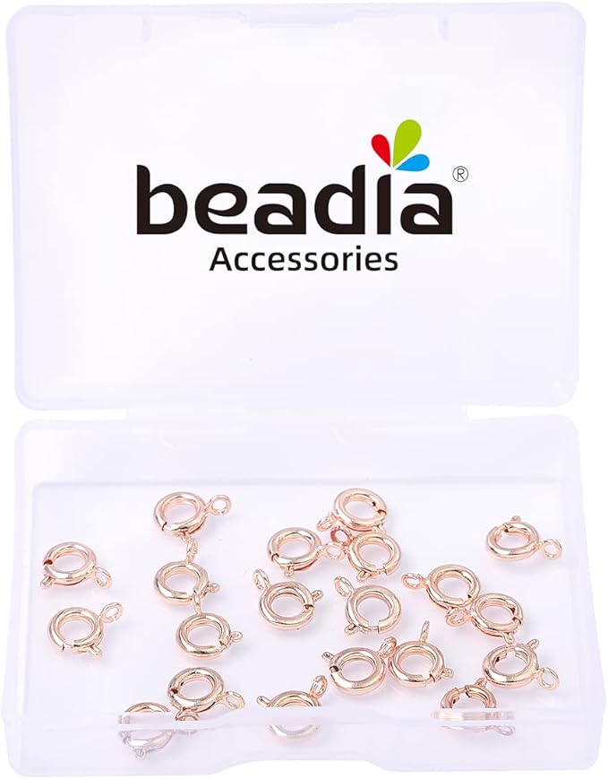 Rose Gold Plated Spring Clasps Non Tarnish 7mm 20pcs for Jewelry Making Findings