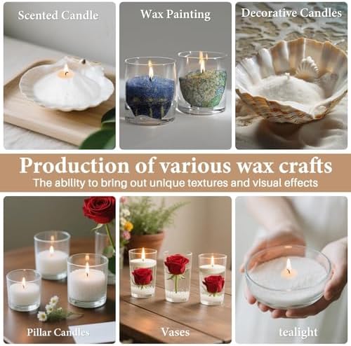 Sukh 15oz Sand Candles with Wicks - White Candle Sand Refillable Wax - Image 2
