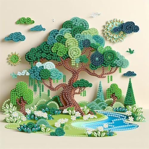 5D Diamond Art Kits for Adults,Tree Diamond Painting Kits 12 x 12 inch by Unknown