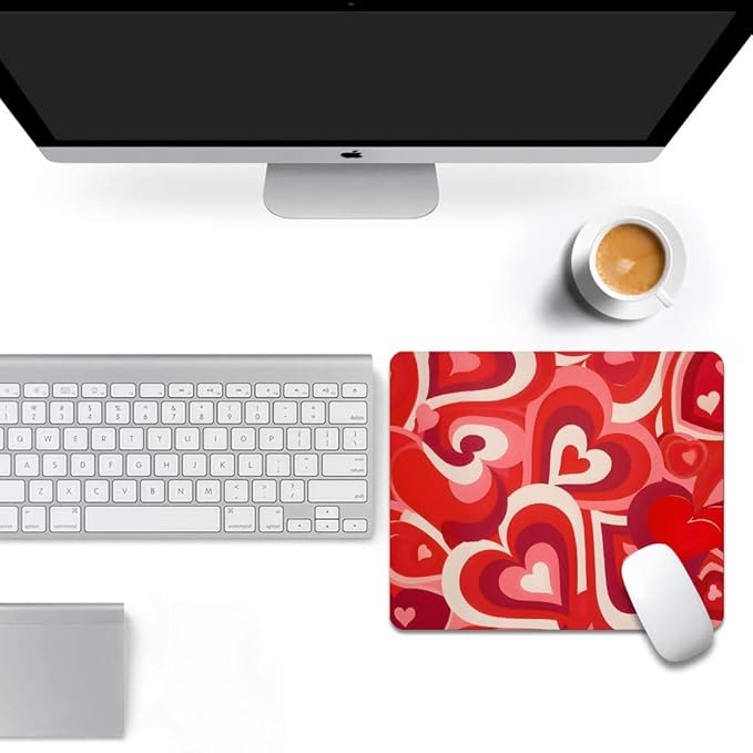 Love Song Remix Ombre Hearts Texture Mouse pad, Square Waterproof and Anti Slip Mouse pad for Office laptops