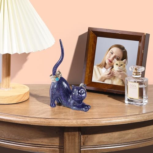 PUDDING CABIN Cat Lover Gifts for Women - Purple Cat Ring Holder Ring Stand Organizer - Purple Preppy Room Decor Aesthetic -Mothers Day Birthday Gifts for Women Mom Girls - Image 6