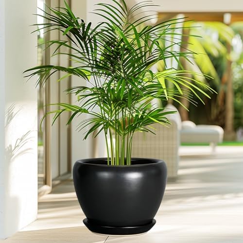 Ceramicfor Ceramic Pot for Plants, 10 Inch Plant Pot, Black - Image 4