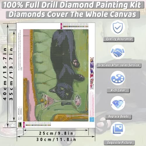 Black Cat Diamond Art Kits for Adults Diamond Painting Kit for Beginner - Image 5