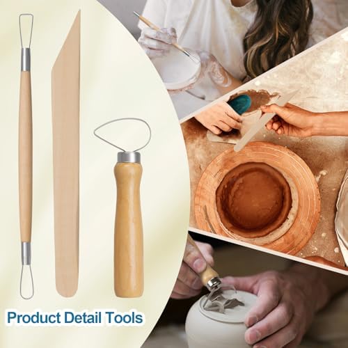 Amrules 8 Pcs Polymer Clay Sculpting Tools Kit for Adults, Light Yellow - Image 4