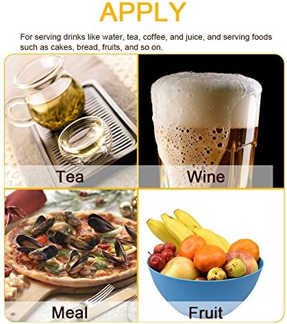 Solid Wood Serving Tray Rectangle Non-Slip Tea Coffee Snack Plate Food Meals Serving Tray with Raised Edges for Home Kitchen Restaurant(11.81x7.87x0.79, Black) - Image 3