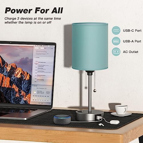 Small Bedside Table Lamp for Bedroom - Desk Lamp with USB Ports for Dorm - Image 4