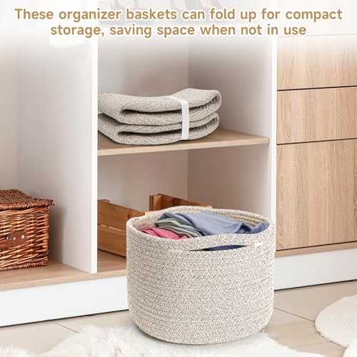3 Pack Small Rope Storage Baskets, 9.82×9.82×7.1", Brown - Image 5