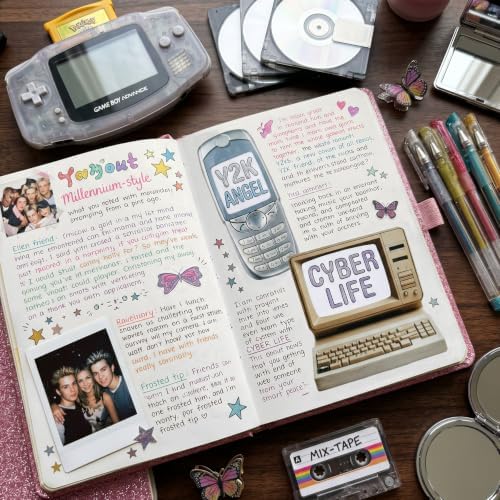 100 Pcs Y2K Retro Tech Stickers with DIY Blank Screens - Vintage Electronics Decals for Scrapbooking, Bullet Journaling, Laptops & Phone Cases - Image 4